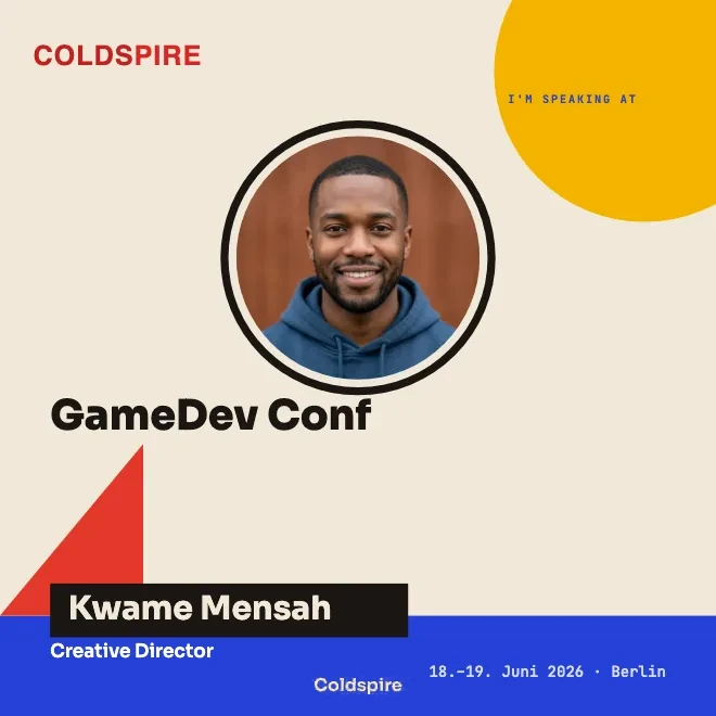 Speaker-Badge im Bauhaus-Stil zur GameDev Conf