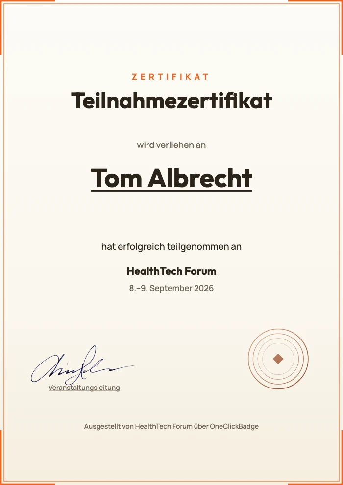 Dieselbe Zertifikat-Vorlage im Hochformat A4